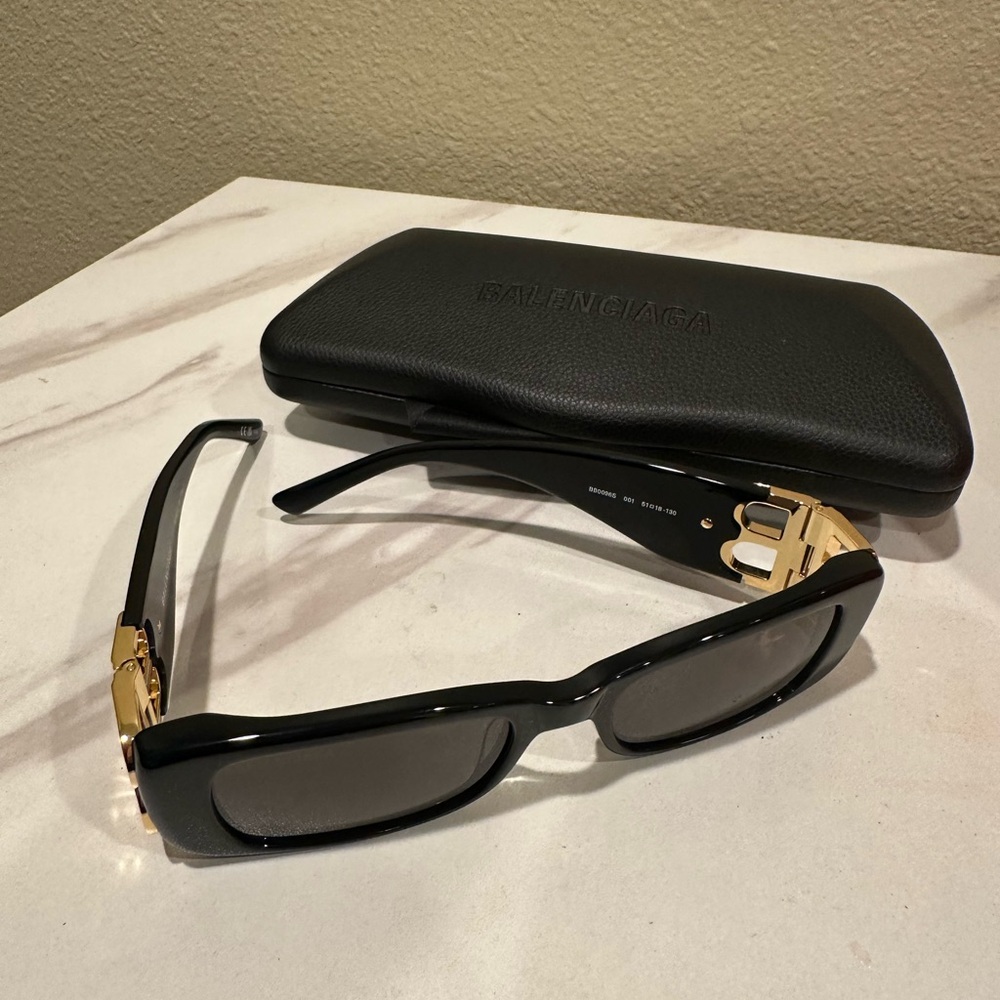 Balenciaga Black and Gold Sunglasses - Picture 5 of 5